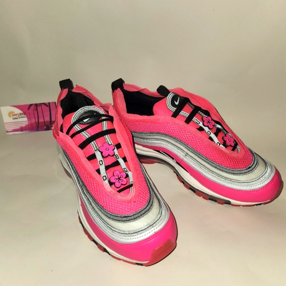 WMNS NIKE AIR MAX 97 LX "SAKURA PACK" PINK BLAST-WHITE-BLACK SZ 8.5 [CV3411-600]